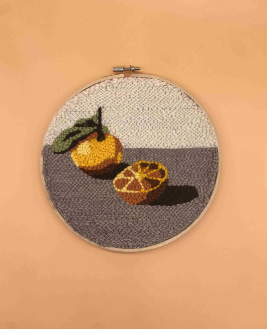 Orange Still Life Punch Needle Kit